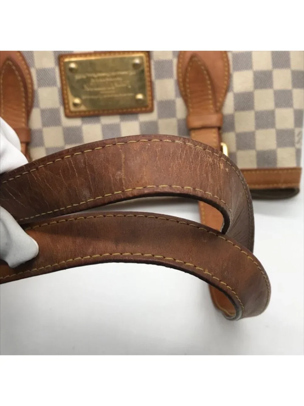 Louis Vuitton Damier Azur Hampstead MM Tote Shoulder Bag Price Negotiation
